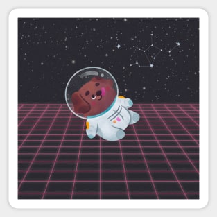 Astronaut Dog in Space Sticker